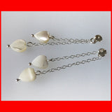 Mother of Pearl Double Hearts Earrings Attachment Part