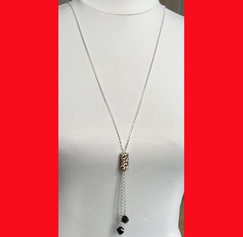 Necklaces; Swarovski Becharmed Leopard Column Long Necklace