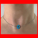 Opal Hollow Hamsa Choker, Hamsa Necklace