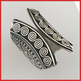 Ornated chunky Open Cylinder Ring