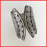 Ornated chunky Open Cylinder Ring