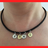 Personalised Name Necklace with Stamped Initial Silver Coins