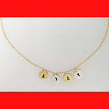 Personalised Name Necklace with Stamped Initial Silver Coins