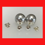 Earrings; Double sided and imitation pearl
