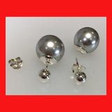 Earrings; Double sided and imitation pearl
