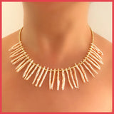 Pink Spike Shape Freshwater Pearls Necklace