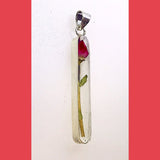 Real Rose Stem Pendant Silver