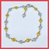 Stainless Steel Two Tone Colour Heart Bracelet