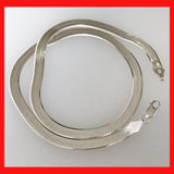 Sterling Silver Italian Flat Chain Necklace, Harrington Chain