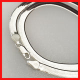 Sterling Silver Italian Flat Chain Necklace, Harrington Chain