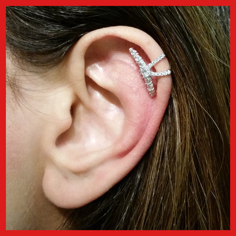 Sterling Silver Tennis ear cuffs