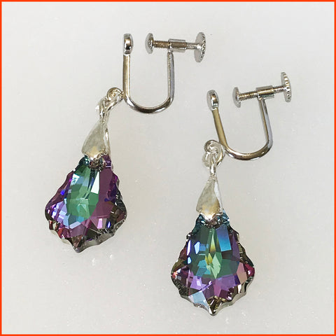 Swarovski Baroque Vitrail Light Screw-on Earrings