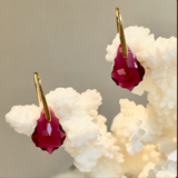 Swarovski Ruby Baroque Crystal Earrings