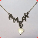 “V” Shaped Personalised Sterling Silver Name Necklace