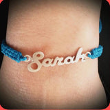 Sterling Silver Name Bracelet with Cotton Band