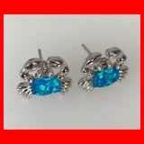Sterling Silver and OPal Crab Studs
