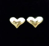 Sterling Silver Convex Heart Earring Studs