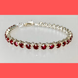 Austrian Crystal Tennis Bracelet in Sterling Silver | Elegant Handmade Jewelry