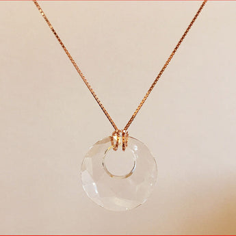 A Swarovski crystal victory pendant necklace with a rose-gold plated sterling silver chain