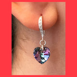Swarovski Heart Crystal earrings Vitrail Light