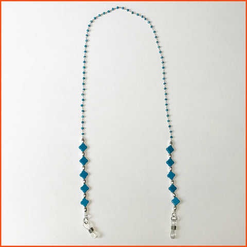 Spectacle Chain with Clover Shaped Turquoise